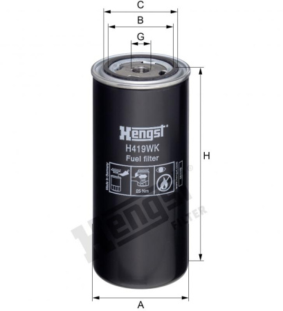 Корпусный топливный фильтр Hengst H419WK