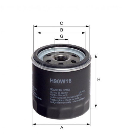 Корпусный масляный фильтр Hengst H90W16