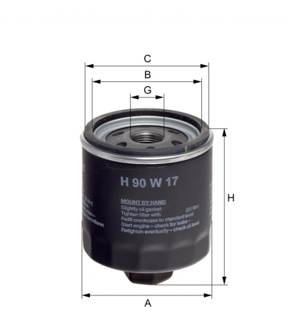 Корпусный масляный фильтр Hengst H90W17