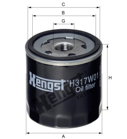 Корпусный масляный фильтр Hengst H317W01