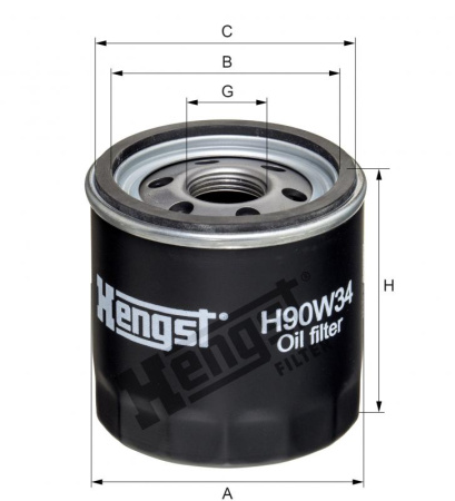 Корпусный масляный фильтр Hengst H90W34