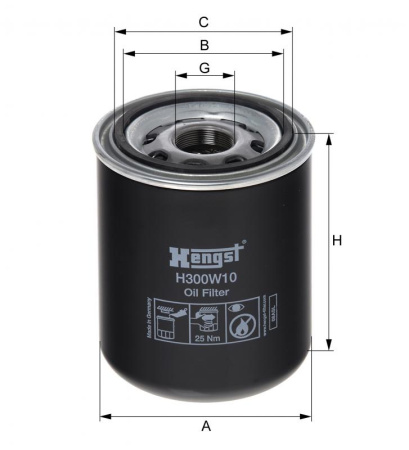 Корпусный масляный фильтр Hengst H300W10