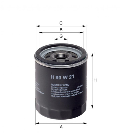Корпусный масляный фильтр Hengst H90W21
