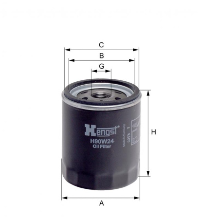 Корпусный масляный фильтр Hengst H90W24